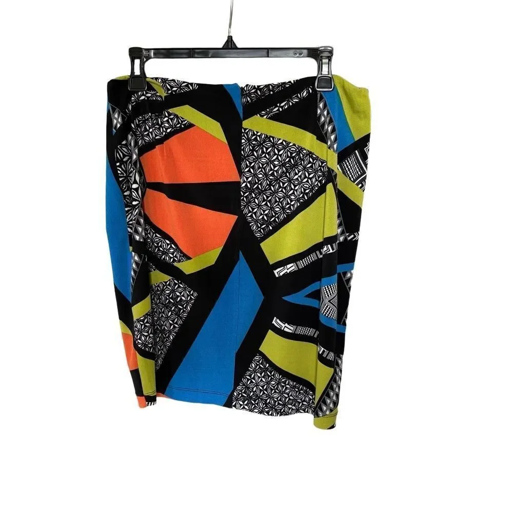 Kelly & Diane Skirt Womens Size 12 Multi Colorblock Abstract Bold Statement